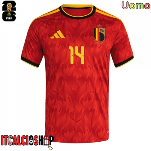 Belgio Dodi Lukebakio #14 Prima Maglia Mondiali 2026 Manica Corta